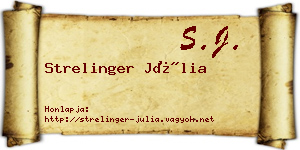 Strelinger Júlia névjegykártya